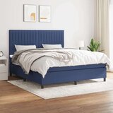  Box spring postelja z vzmetnico modra 160x200 cm blago, (20894538) Cene