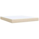 vidaXL Box spring postelja z vzmetnico krem 180x200 cm blago | Shoptok.si
