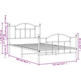  Metalni okvir kreveta uzglavlje i podnožje crni 107x203 cm | shoptok.hr