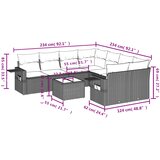  9-dijelni set vrtnih sofa s jastucima bež od poliratana | shoptok.hr