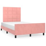  Okvir za krevet s uzglavljem ružičasti 120 x 200 cm baršunasti | shoptok.hr