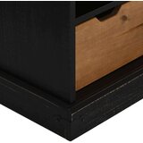 vidaXL TV omarica HALDEN z drsnimi vrati črna 110x40x60 cm masivni les Cene