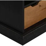 TV ormarić HALDEN s kliznim vratima crni 110x40x60 cm puno drvo