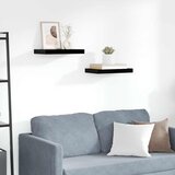  Plutajuće zidne police 2 kom sjajne crne 40 x 23 x 3,8 cm MDF | shoptok.hr