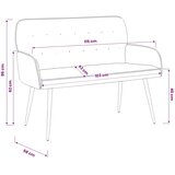  Dvosjed s metalnim nogama 2-sjedalo Svjetlosiva Baršun - Svjetlosiva | shoptok.hr