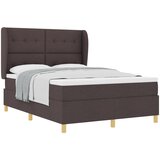 vidaXL Podna opruga s madracem Tamno siva 90x190 cm Tamno smeđa - Tamno smeđa 140 x 200 cm S gumbima | shoptok.hr