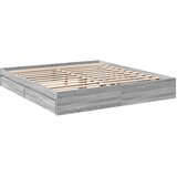  Okvir za krevet s ladicama boja hrasta 200x200 cm drveni Siva 200 x 200 cm | shoptok.hr