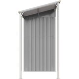  Vrtna kućica s produženim krovom svijetlosiva 277x107x181 cm čelična | shoptok.hr