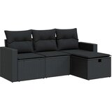  4-dijelni set vrtnih sofa od poliratana s jastucima crni | shoptok.hr