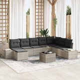  Sjedeća garnitura za vrt 9 kom. Svijetlo siva poliratan Svjetlosiva 319 x 209 x 85 cm | shoptok.hr