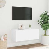  Zidni TV ormarić s LED svjetlima bijeli 80x35x31 cm | Eponuda.com