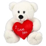 Ozzo Plush, igračka, plišana, meda, bela, 20cm, I love you Cene