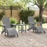 Adirondack stolice s podnožjima 2 kom svjetlosiva HDPE | shoptok.hr
