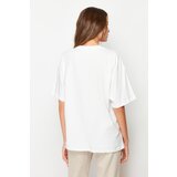 Trendyol White Boyfriend Knitted T-Shirt | shoptok.hr