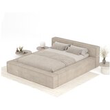 Maison de Rêve Bež oblazinjena zakonska postelja s prostorom za shranjevanje z letvenim dnom 200x200 cm Voliera – | Shoptok.si