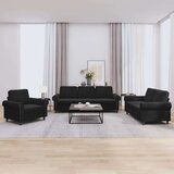  3-dijelni set sofa s jastucima crni baršunasti | shoptok.hr