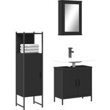 vidaXL 3-dijelni set kupaonskog namještaja crni od konstruiranog drva | shoptok.hr