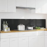  Kuhinjski zid 2 pcs Crna 100 x 40 cm Staklo otporno na udarce | shoptok.hr