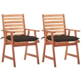 Maison Chic Vrtni jedilni stoli - Stol za vrt 2 kosa z blazinami trden akacijev les JS321, (21878301) | Shoptok.si