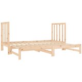  Dnevni ležaj na izvlačenje 2 x (90x190) cm od masivne borovine Smeđa | Shoptok.si