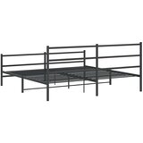 Metalni okvir kreveta s uzglavljem i podnožjem crni 193x203 cm | shoptok.hr