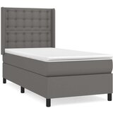  S oprugama i madracem sivi 90 x 190 cm od umjetne kože | shoptok.hr