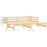 vidaXL Dnevni ležaj na izvlačenje 2 x (90 x 200) cm masivna borovina | shoptok.hr