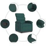 vidaXL Naslanjač s funkcijo vstajanja temno zeleno blago | Shoptok.si