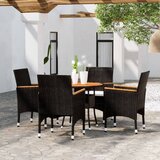  5-dijelni vrtni blagovaonski set od poliratana crni | shoptok.hr