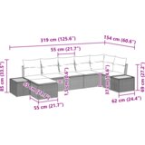 vidaXL 7-dijelni vrtni kauč set s jastučićima crni poli ratan akacija | shoptok.hr