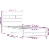 Metalni Kovinski posteljni okvir brez vzmetnice sonoma hrast 107x203 cm, (21610642) | Shoptok.si