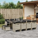 vidaXL 13-dijelni vrtni blagovaonski set s jastucima svijetlosivi | shoptok.hr