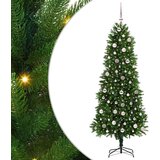 vidaXL Božično drevo med 300 LED z stojalom Zelena 240 cm PE | Shoptok.si