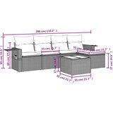  6-dijelni set vrtnih sofa s jastucima bež od poliratana | shoptok.hr
