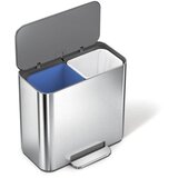 simplehuman Kanta za smeće od nehrđajućeg čelika za odvojeni otpad/s pedalom u mat srebrnoj boji 15 l Dual Mini – | shoptok.hr