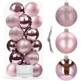  Kuglice za božićno drvce 4 cm 20 kom. roze | shoptok.hr