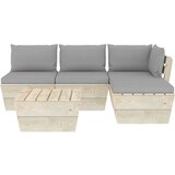  5-dijelna vrtna garnitura od paleta s jastucima od smrekovine | shoptok.hr