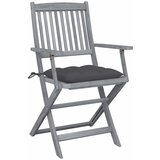 Maison Chic Zložljivi Vrtni Stoli - Stol za vrti 2 kosa z blazinami trden akacijev les JS2746, (21876494) | Shoptok.si