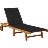 Maison Chic Vrtni Ležalnik - Sončna ležalnik z blazino trden akacijev les, (22042618) | Shoptok.si