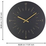 Eglo 425509 - Zidni sat TAKAHAGI na bateriju 1xAA, prečnik 30 cm, crne boje | Eponuda.com