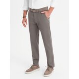 Ombre Men's REGULAR FIT chino pants with fine texture - gray u