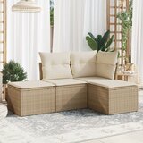 vidaXL 4-dijelni set vrtnih sofa s jastucima bež od poliratana | shoptok.hr