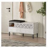 Hanah home heaton shoe bench - ancient white white shoe cabinet | ePonuda.com