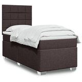 vidaXL Krevet s oprugama i madracem tamnosmeđi 90 x 190 cm od tkanine | shoptok.hr