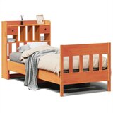 vidaXL Posteljni okvir brez vzmetnice voščeno rjav 90x190 cm borovina | Shoptok.si