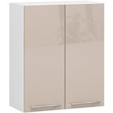 AKORD VISIČNI KUHINJSKI KABINET OLIVIA V 60cm BELO-KAPUČINO SIJAJ H720, (21713695) | Shoptok.si
