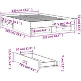  Okvir kreveta s ladicama boja hrasta 120x200 cm | shoptok.hr