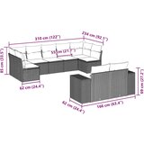  9-dijelni set vrtnih sofa s jastucima crni od poliratana | shoptok.hr