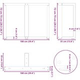  Noge za blagovaonski stol T-oblika 2 kom antracit 100x35x(72-73) cm čelik | shoptok.hr