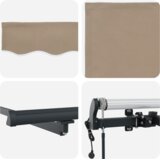 vidaXL Automatska Retraktivna tenda Bež 450x350 cm, Zamjensko platno za tendu 4,5x3,5 m Bež | shoptok.hr